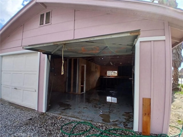 view of garage