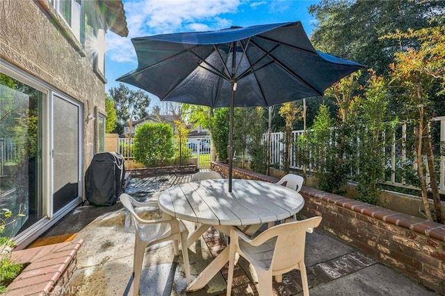 view of patio featuring grilling area