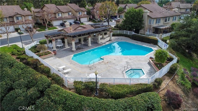 view of pool featuring a patio