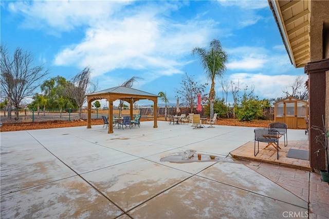 view of patio / terrace with a gazebo