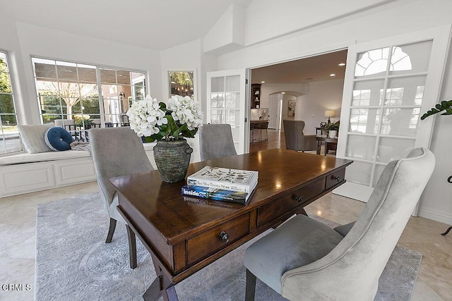 interior space featuring a wealth of natural light and high vaulted ceiling