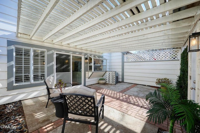 view of patio / terrace with a pergola