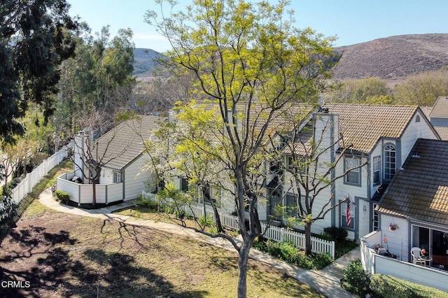 exterior space with a mountain view