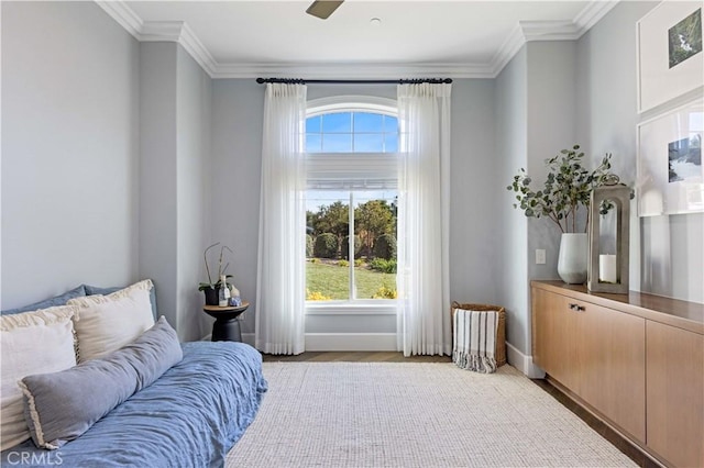 sitting room featuring ornamental molding