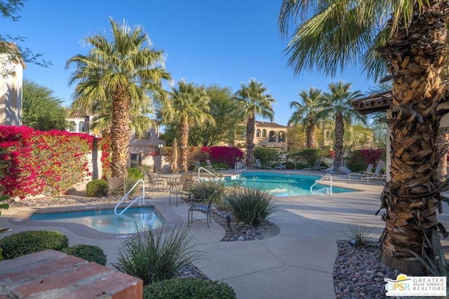 view of pool featuring a patio area