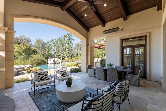 view of patio with ceiling fan