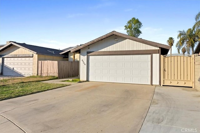 exterior space with a garage