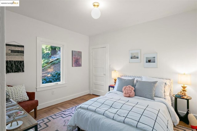 bedroom featuring light hardwood / wood-style flooring