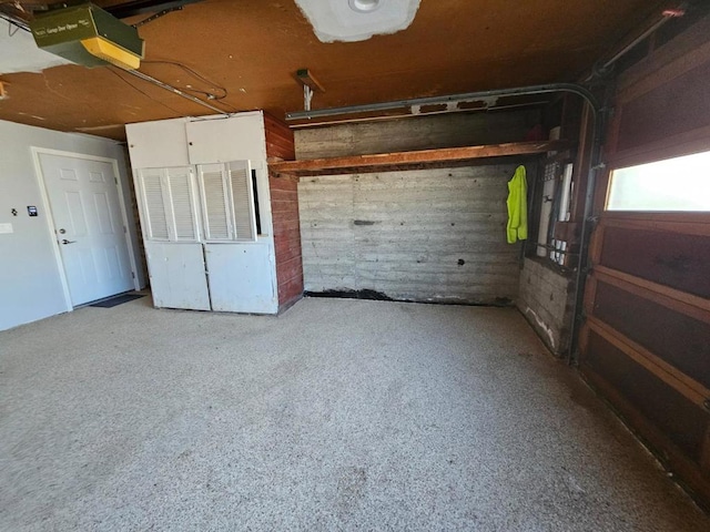 interior space featuring a garage door opener