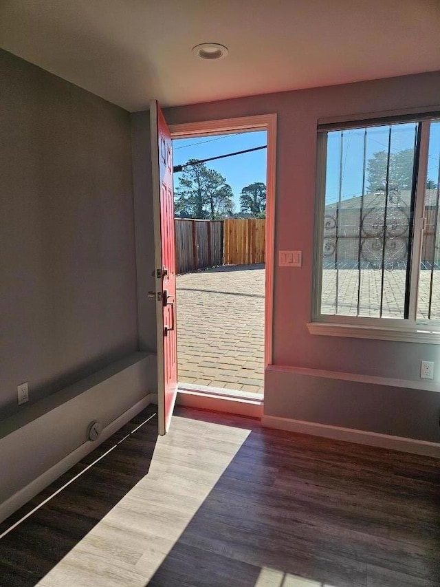 entryway with hardwood / wood-style floors