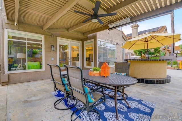 view of patio / terrace featuring ceiling fan