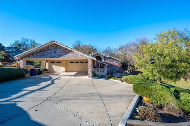 view of front of house with a garage