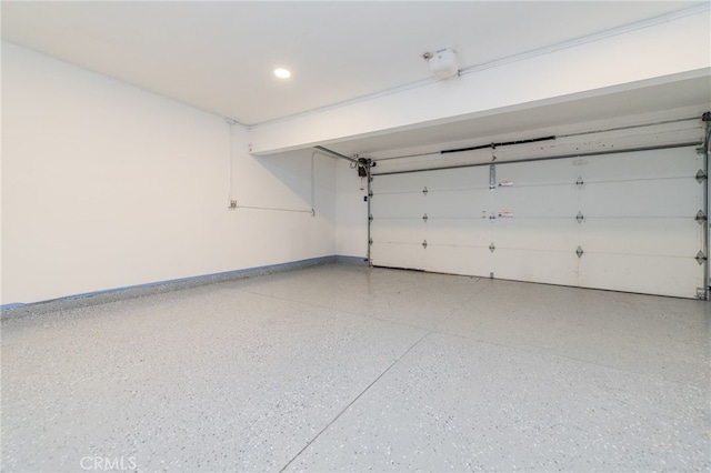 garage with baseboards