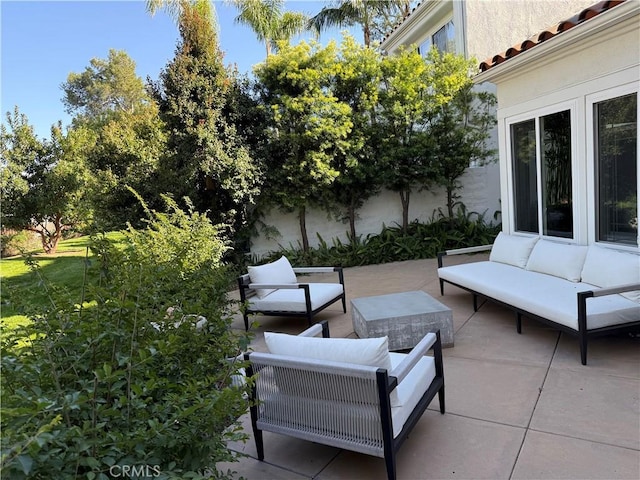 view of patio / terrace with an outdoor hangout area