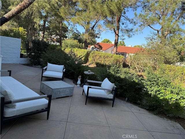 view of patio with an outdoor living space