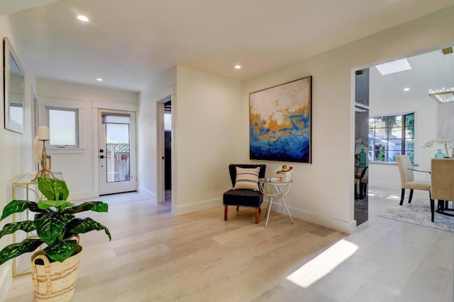 foyer featuring light hardwood / wood-style floors