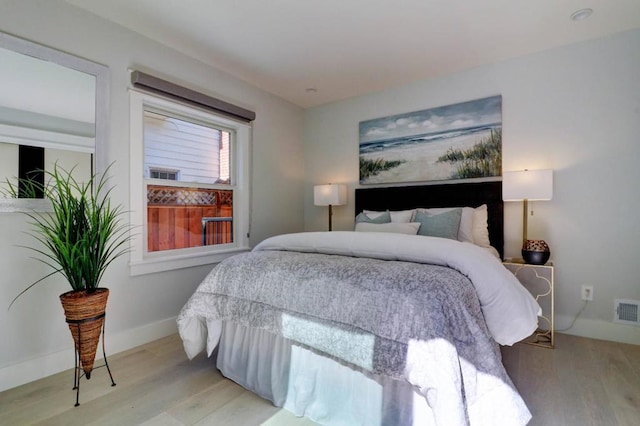 bedroom featuring light hardwood / wood-style flooring