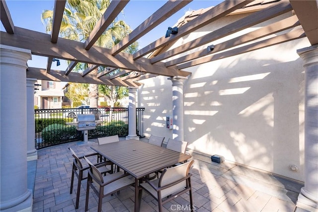 view of patio with a pergola