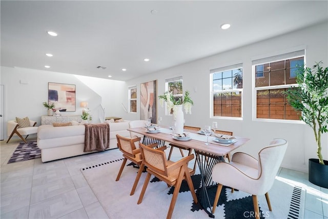 view of tiled dining space