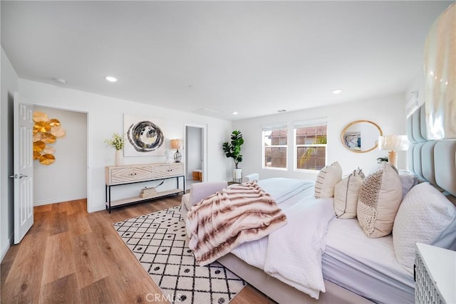 bedroom featuring light wood-type flooring