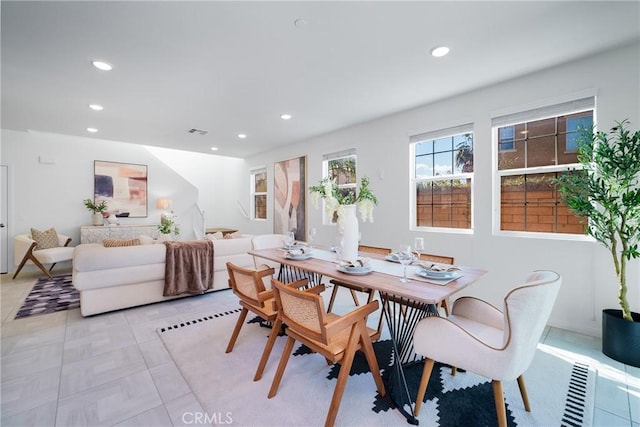 view of tiled dining area