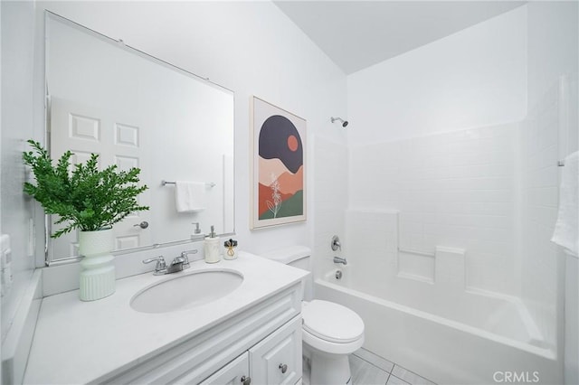 full bathroom featuring vanity, toilet, and shower / bathing tub combination