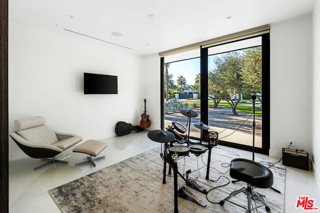 interior space featuring expansive windows