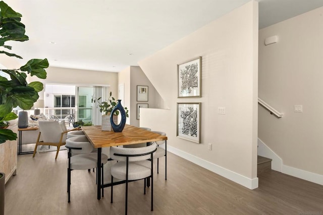 dining room featuring wood-type flooring