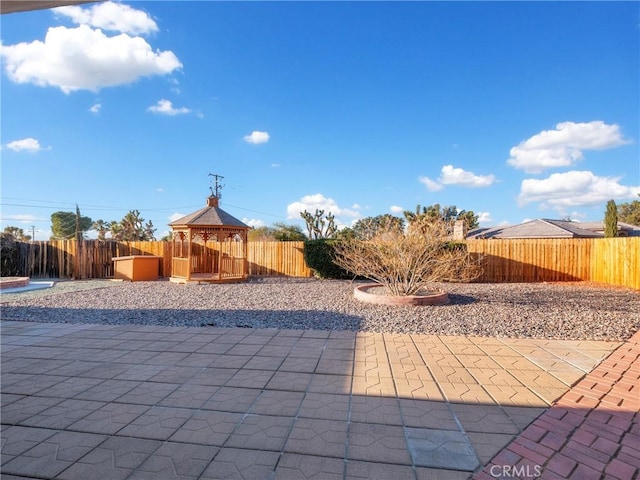 view of patio with a gazebo