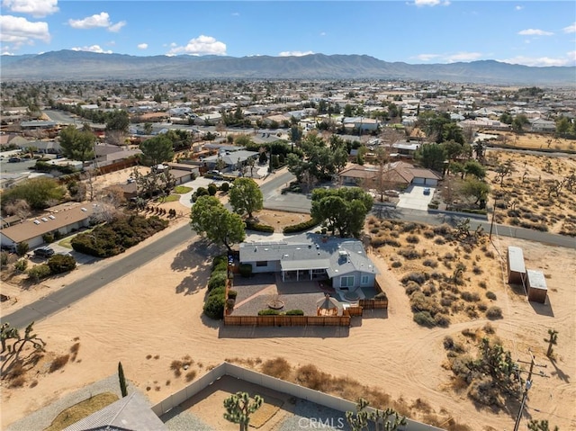 drone / aerial view with a mountain view