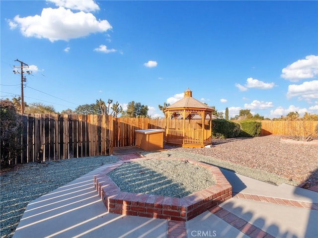 exterior space with a gazebo