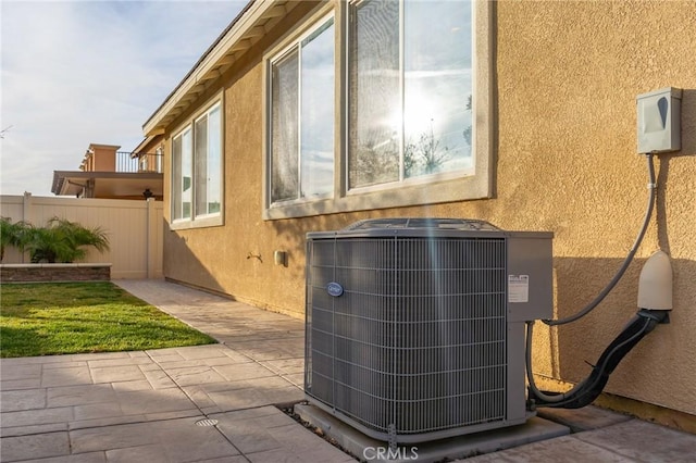 exterior space featuring central air condition unit