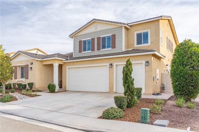 view of front of house with a garage