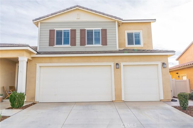 view of front facade featuring a garage