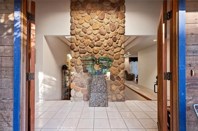 foyer featuring tile patterned flooring