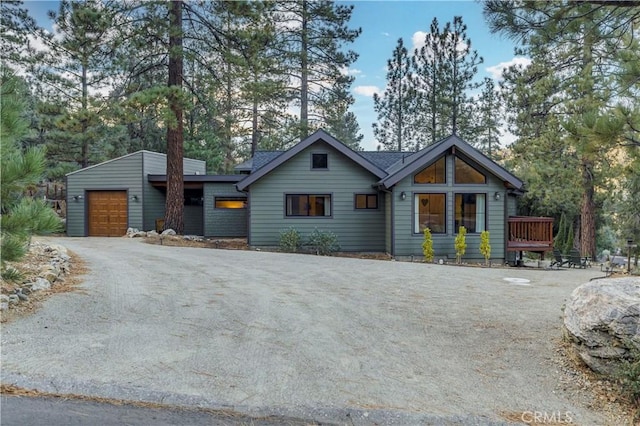 view of front of home with a garage