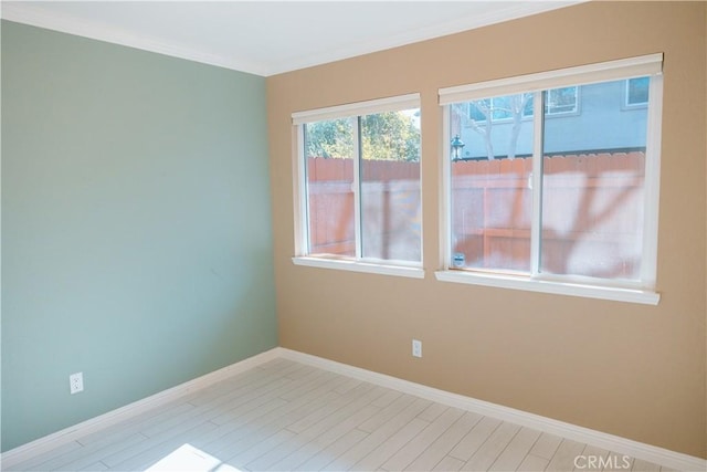 empty room with light hardwood / wood-style floors