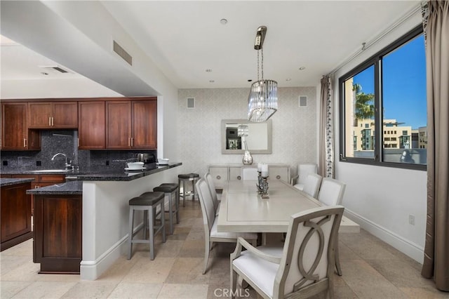 dining room with sink