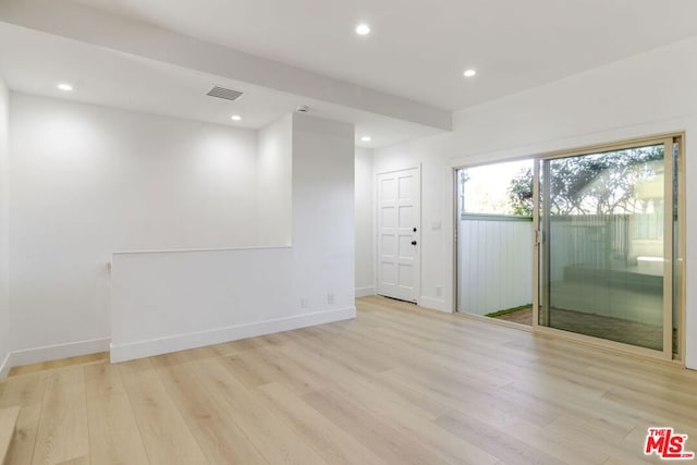 empty room featuring light wood-type flooring