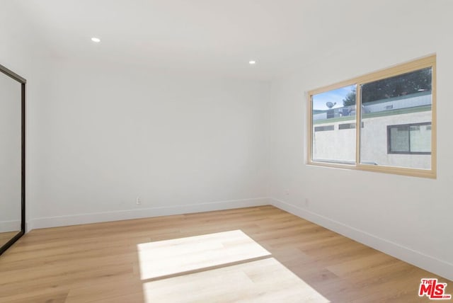 empty room featuring light wood-type flooring