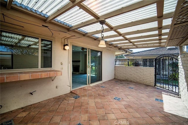 view of patio with a pergola