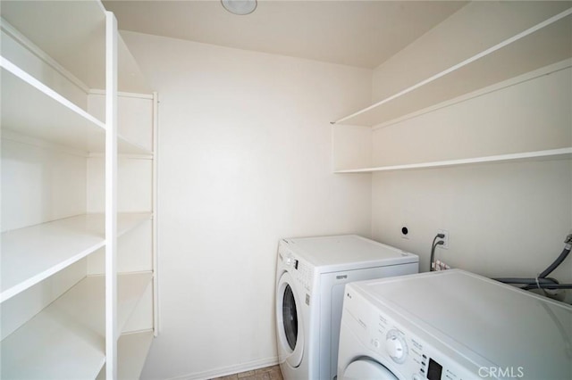 laundry area featuring washer and clothes dryer