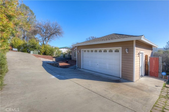 view of garage