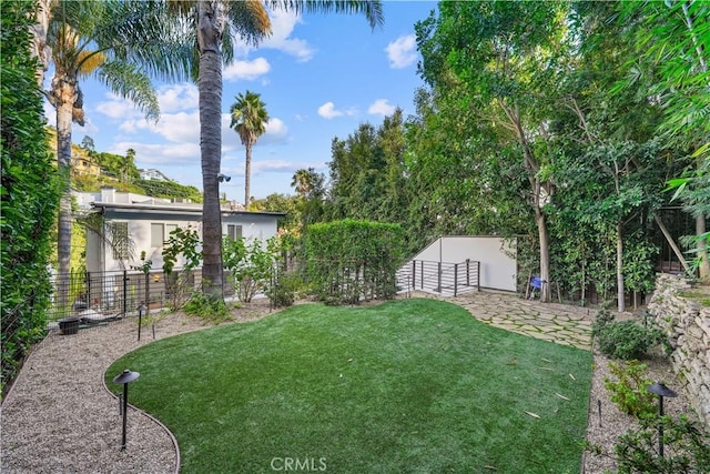 view of yard with a patio area