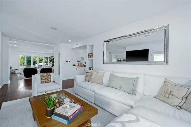 living room featuring hardwood / wood-style floors