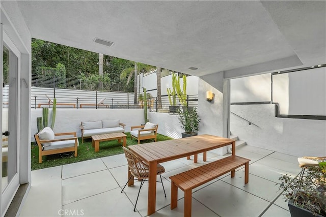 view of patio / terrace featuring an outdoor living space