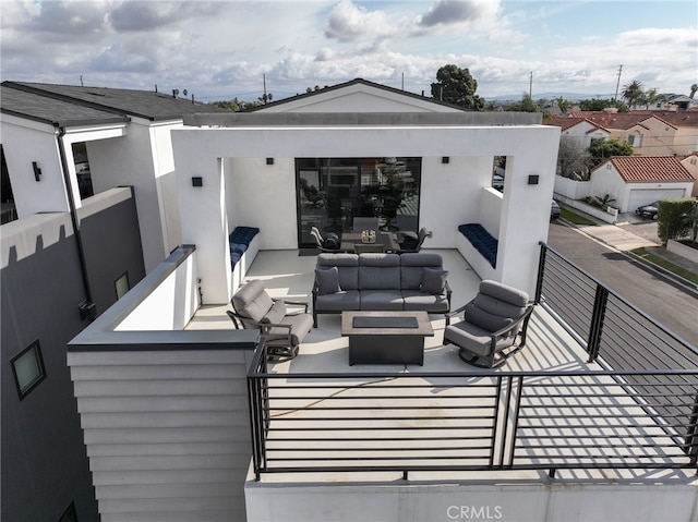 deck with an outdoor living space