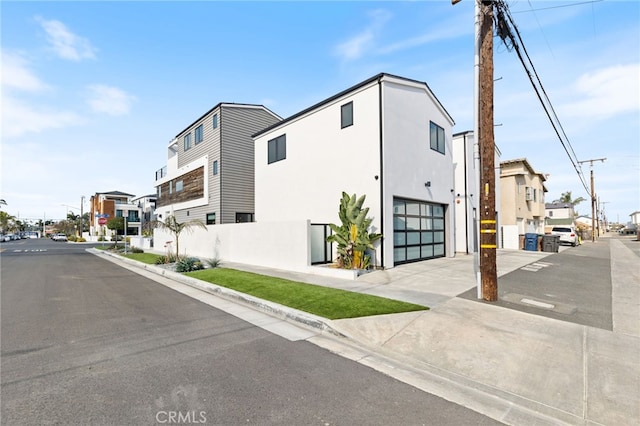 exterior space featuring a garage