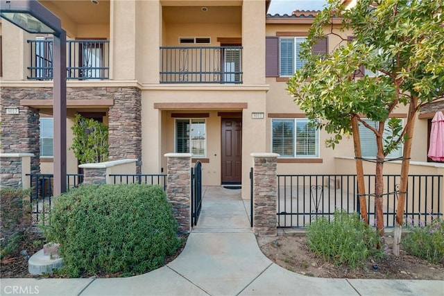 exterior space with a balcony