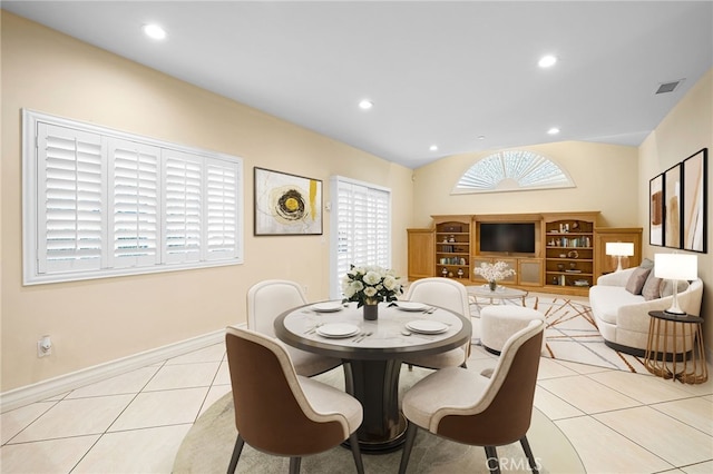 dining room featuring light tile patterned floors